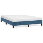 vidaXL Posteľ bez matraca tmavomodrá 140x190 cm zamat – Obrázok 2