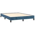 vidaXL Posteľ bez matraca tmavomodrá 140x190 cm zamat – Obrázok 4
