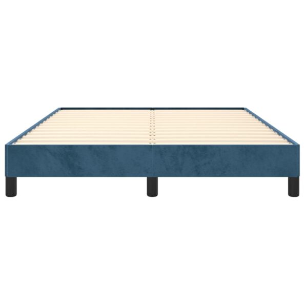 vidaXL Posteľ bez matraca tmavomodrá 140x190 cm zamat – Obrázok 5