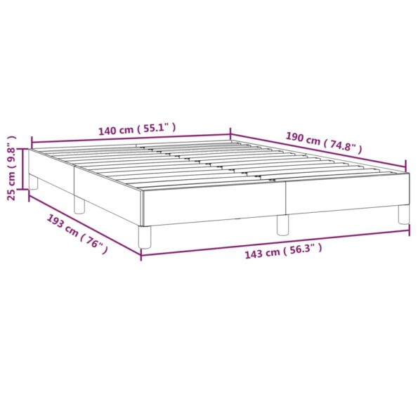 vidaXL Posteľ bez matraca tmavomodrá 140x190 cm zamat – Obrázok 9