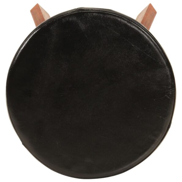 VidaXL Barové stoličky 2 ks pravá koža a masívna akácia – Obrázok 4