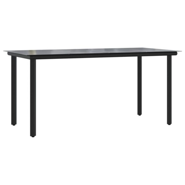 VXL8720287178927_a_en_hd_1.jpg vidaXL Záhradný jedálenský stôl čierny 160x80x74cm oceľ a tvrdené sklo – Obrázok 2