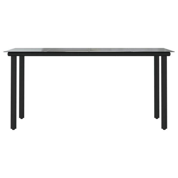 VXL8720287178927_g_en_hd_1.jpg vidaXL Záhradný jedálenský stôl čierny 160x80x74cm oceľ a tvrdené sklo – Obrázok 3