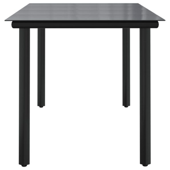 VXL8720287178927_g_en_hd_2.jpg vidaXL Záhradný jedálenský stôl čierny 160x80x74cm oceľ a tvrdené sklo – Obrázok 4