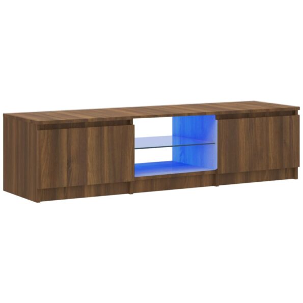 VXL8720287193050_a_en_hd_1.jpg vidaXL TV skrinka s LED svetlami hnedý dub 140x40x35,5 cm – Obrázok 2