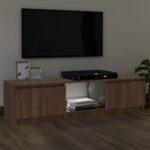 vidaXL TV skrinka s LED svetlami hnedý dub 140x40x35,5 cm – Obrázok 5