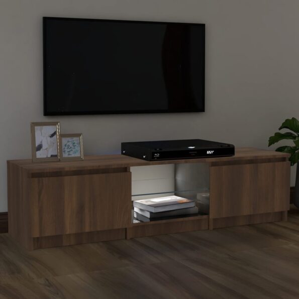 VXL8720287193050_g_en_hd_3.jpg vidaXL TV skrinka s LED svetlami hnedý dub 140x40x35,5 cm – Obrázok 5