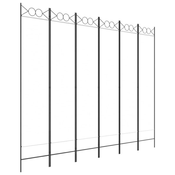 vidaXL 6-panelový paraván biely 240x200 cm látkový – Obrázok 2