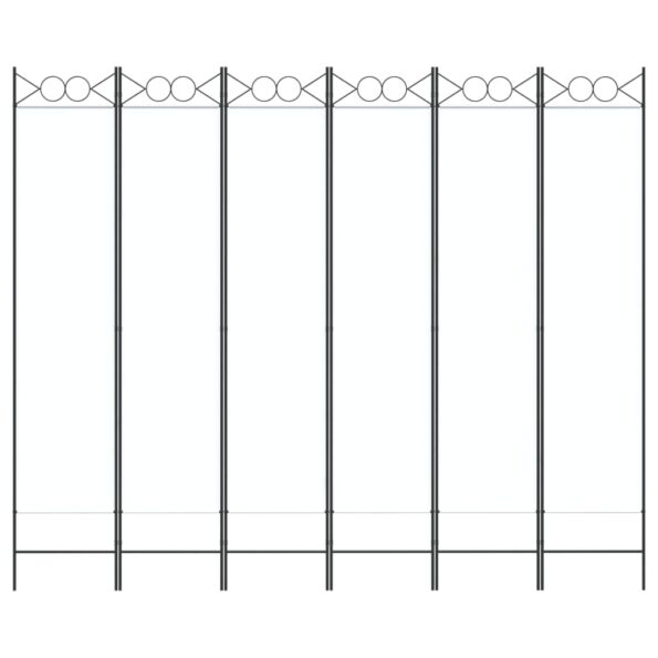 vidaXL 6-panelový paraván biely 240x200 cm látkový – Obrázok 3