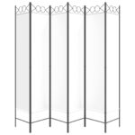 vidaXL 6-panelový paraván biely 240x200 cm látkový – Obrázok 4