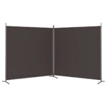 vidaXL 2-panelový paraván hnedý 348x180 cm látkový – Obrázok 4