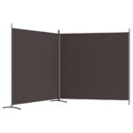 vidaXL 2-panelový paraván hnedý 348x180 cm látkový – Obrázok 5