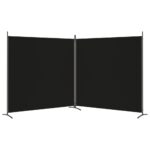 vidaXL 2-panelový paraván čierny 348x180 cm látkový – Obrázok 4