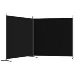 vidaXL 2-panelový paraván čierny 348x180 cm látkový – Obrázok 5