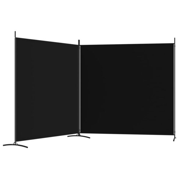 vidaXL 2-panelový paraván čierny 348x180 cm látkový – Obrázok 5