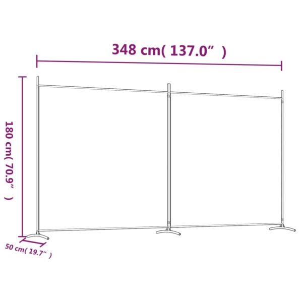 vidaXL 2-panelový paraván čierny 348x180 cm látkový – Obrázok 8