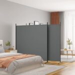 vidaXL 3-panelový paraván antracitový 525x180 cm látkový