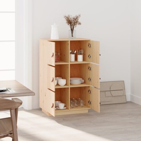 vidaXL Vysoká skrinka 67x40x108,5 cm masívna borovica – Obrázok 3