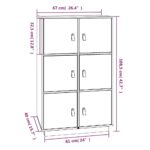vidaXL Vysoká skrinka 67x40x108,5 cm masívna borovica – Obrázok 9