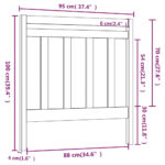vidaXL Čelo postele sivé 95x4x100 cm masívna borovica – Obrázok 6