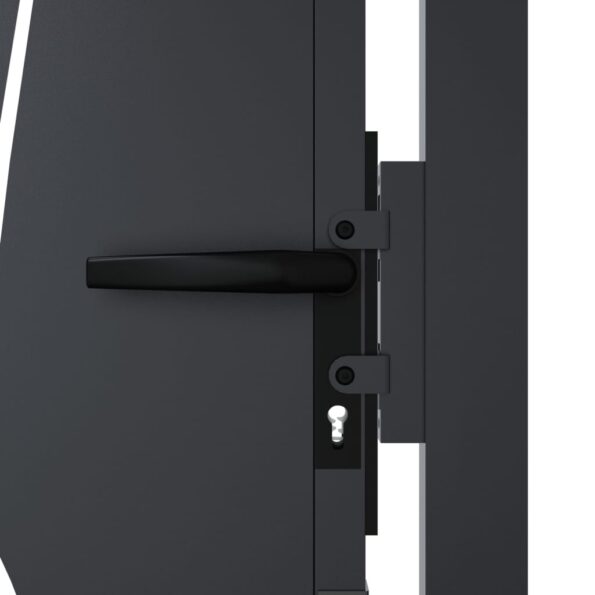 vidaXL Záhradná brána antracitová 105x155 cm oceľ dizajn trávy – Obrázok 7