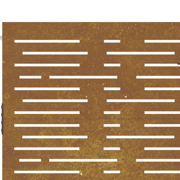 vidaXL Záhradná brána 85x150 cm kortenová oceľ dizajn štvorca – Obrázok 8