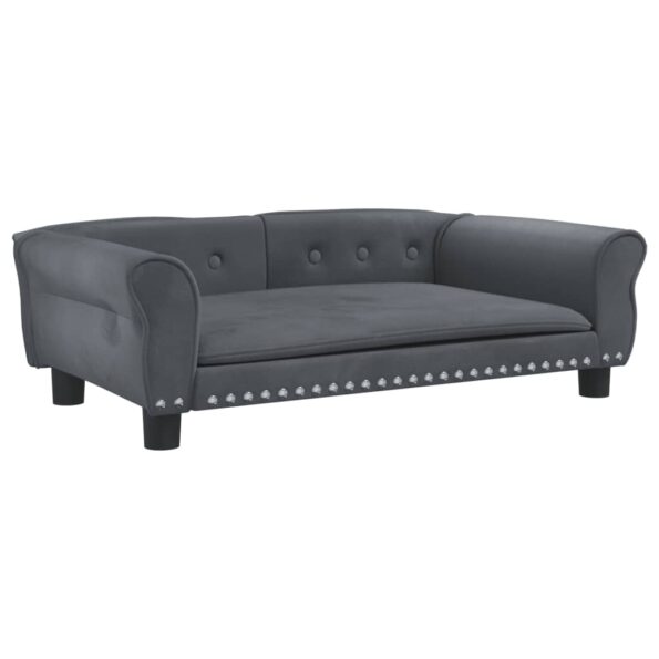 vidaXL Posteľ pre psa tmavosivá 95x55x30 cm zamat – Obrázok 2