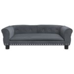 vidaXL Posteľ pre psa tmavosivá 95x55x30 cm zamat – Obrázok 3