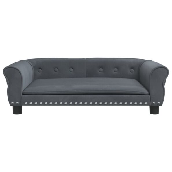 vidaXL Posteľ pre psa tmavosivá 95x55x30 cm zamat – Obrázok 3