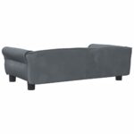 vidaXL Posteľ pre psa tmavosivá 95x55x30 cm zamat – Obrázok 5