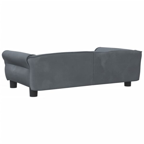 vidaXL Posteľ pre psa tmavosivá 95x55x30 cm zamat – Obrázok 5