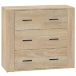 vidaXL Komoda dub sonoma 80x33x70 cm spracované drevo – Obrázok 2