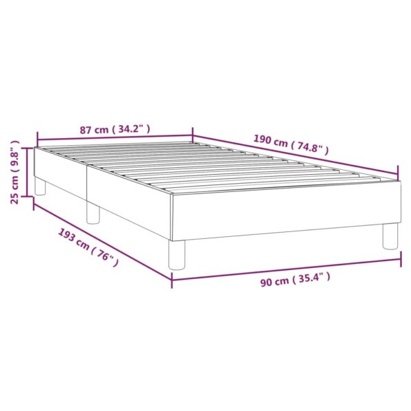 vidaXL Rám na boxspring posteľ sivohnedý 90x190 cm látka – Obrázok 9