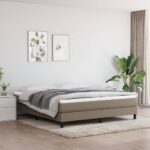 vidaXL Rám na boxspring posteľ sivohnedý 180x200 cm látka