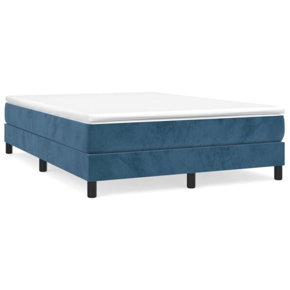 vidaXL Rám na boxspring posteľ tmavomodrý 140x190 cm zamat – Obrázok 2