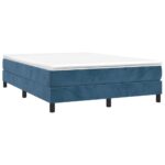 vidaXL Rám na boxspring posteľ tmavomodrý 140x190 cm zamat – Obrázok 3