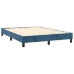 vidaXL Rám na boxspring posteľ tmavomodrý 140x190 cm zamat – Obrázok 4