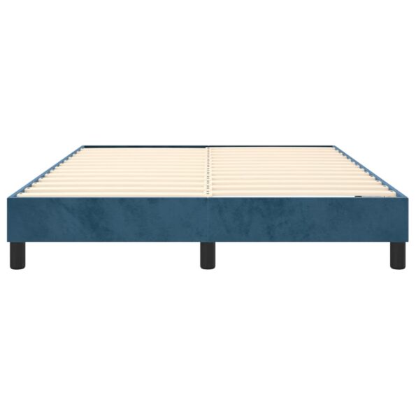 vidaXL Rám na boxspring posteľ tmavomodrý 140x190 cm zamat – Obrázok 5