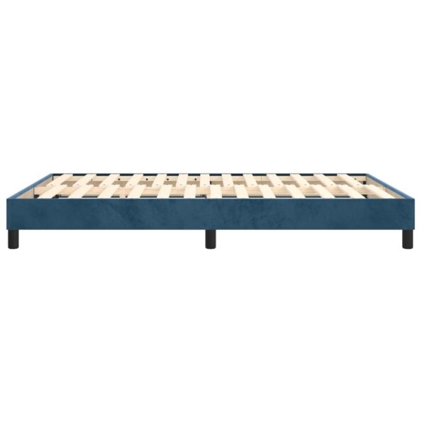 vidaXL Rám na boxspring posteľ tmavomodrý 140x190 cm zamat – Obrázok 6