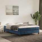 vidaXL Rám na boxspring posteľ tmavomodrý 140x190 cm zamat