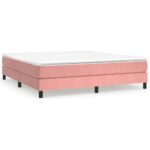 vidaXL Posteľný rám s boxspringom ružový 160x200 cm zamat – Obrázok 2