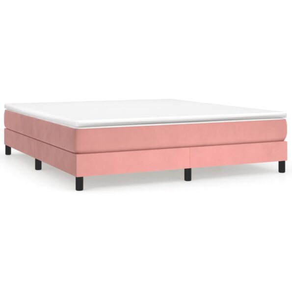 vidaXL Posteľný rám s boxspringom ružový 160x200 cm zamat – Obrázok 2