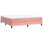 vidaXL Posteľný rám s boxspringom ružový 160x200 cm zamat – Obrázok 3
