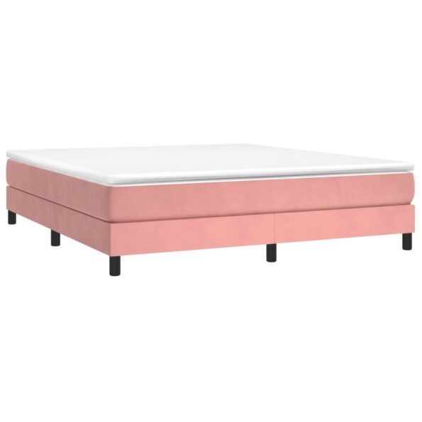 vidaXL Posteľný rám s boxspringom ružový 160x200 cm zamat – Obrázok 3