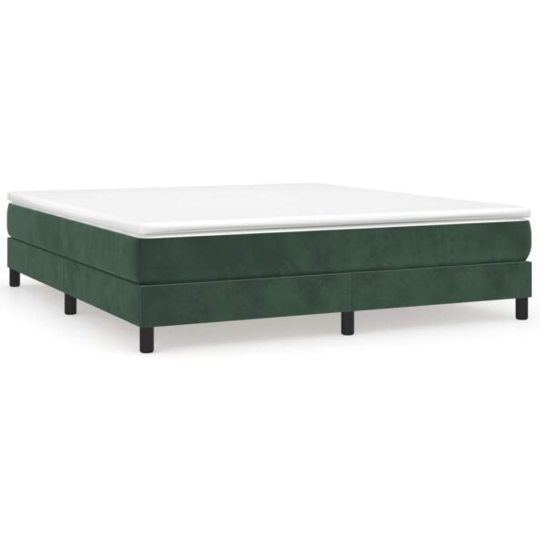 vidaXL Posteľný rám na boxspring tmavozelený 180x200 cm zamat – Obrázok 2