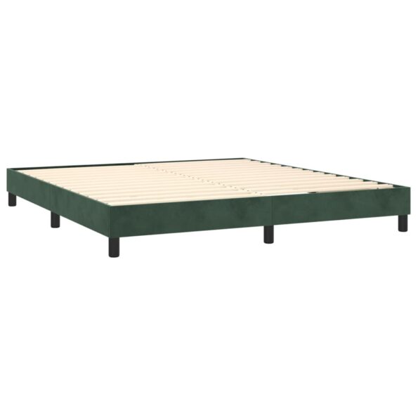 vidaXL Posteľný rám na boxspring tmavozelený 180x200 cm zamat – Obrázok 4