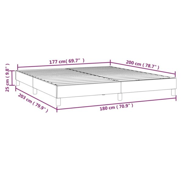 vidaXL Posteľný rám na boxspring tmavozelený 180x200 cm zamat – Obrázok 9