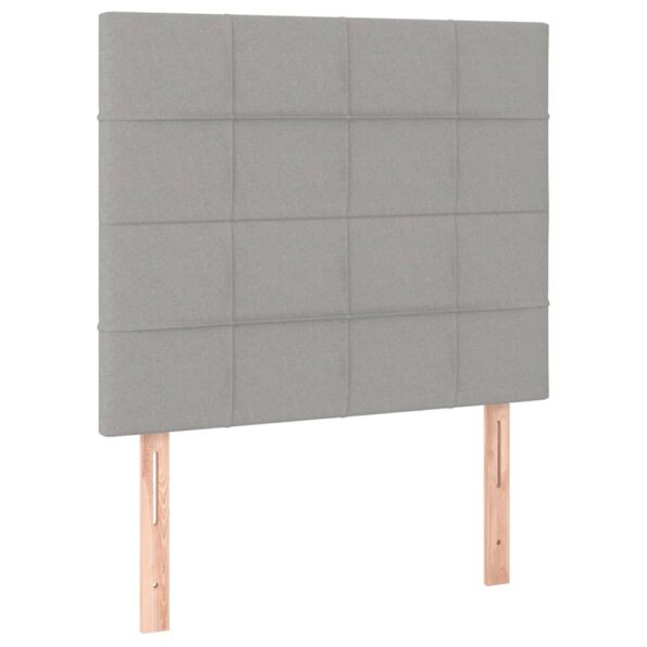 vidaXL Čelo postele svetlosivé 80x5x118/128 cm látkové – Obrázok 2