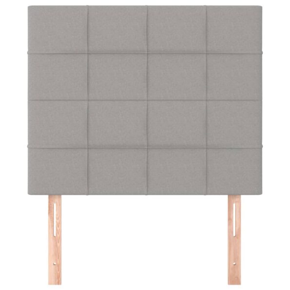 vidaXL Čelo postele svetlosivé 80x5x118/128 cm látkové – Obrázok 3