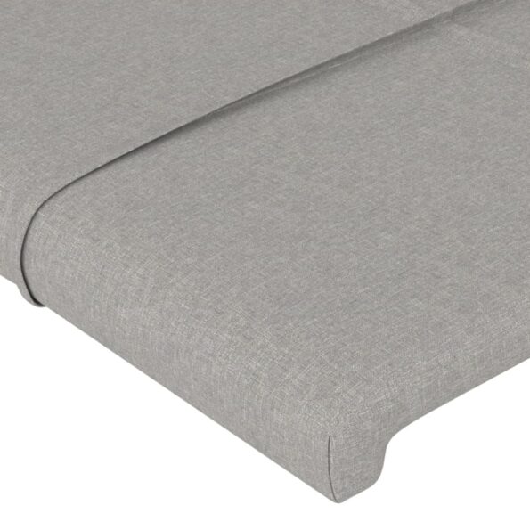 vidaXL Čelo postele svetlosivé 80x5x118/128 cm látkové – Obrázok 4